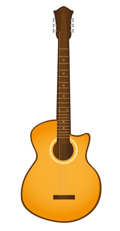 orange guitar isolated over white background. vectorのイラスト素材