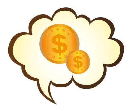 thought bubbles in money isolated over white background. vectorのイラスト素材