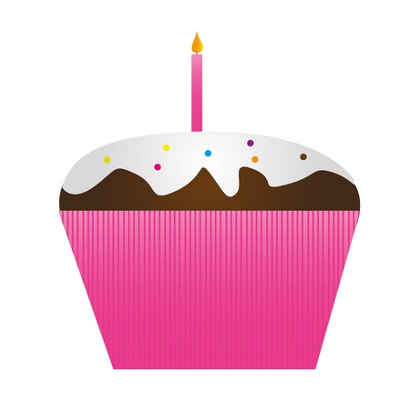 pink cup cake isolated over white background. vector
のイラスト素材