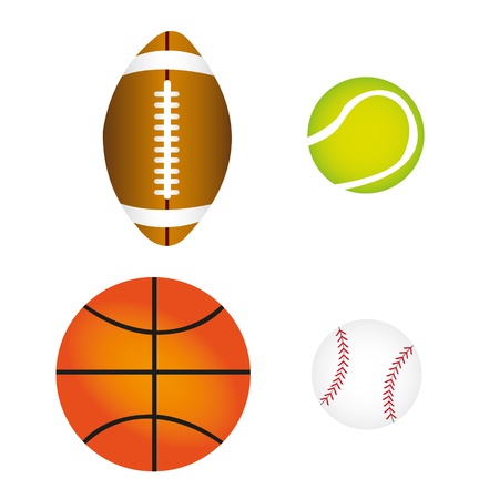 sports balls isolated over white background. vectorのイラスト素材