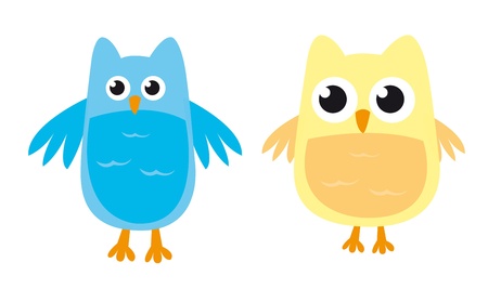 owl cartoons isolated over white background. vectorのイラスト素材