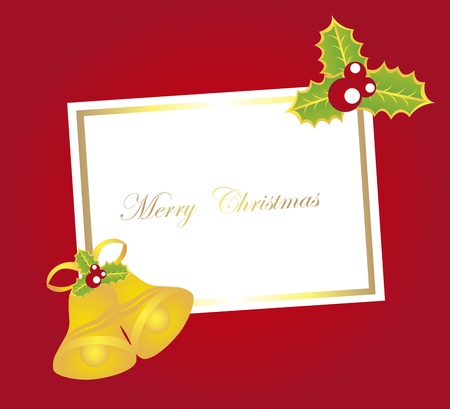 blank card christmas with bell over red background. vectorのイラスト素材