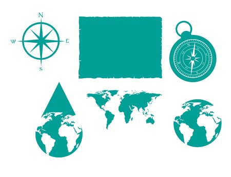 Differents icons about orientation in the world. vector illustratorのイラスト素材