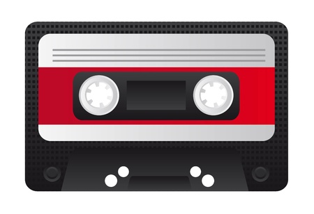 Old audio cassette on white background, illustrationのイラスト素材