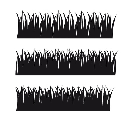 Grass silhouette on white background, illustrationのイラスト素材