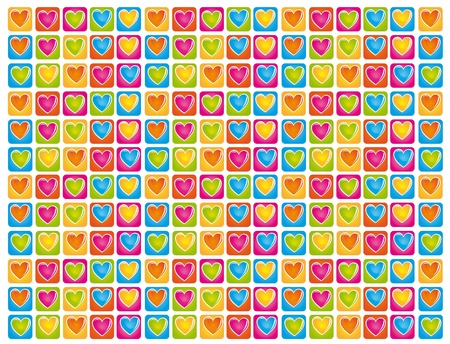 Hearts colors background, love concept, illustrationのイラスト素材