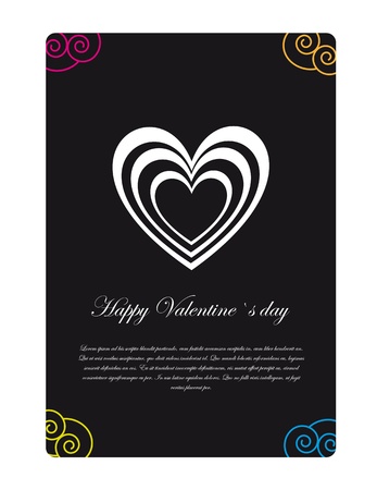 Black valentines day card with space to insert text, illustrationのイラスト素材