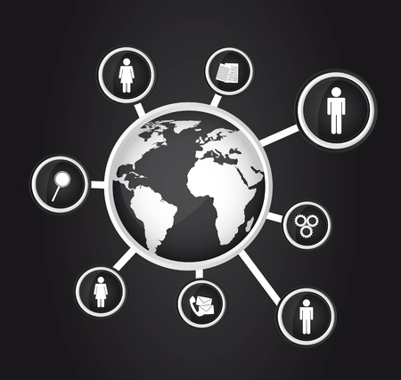 social network icons over black background. illustrationのイラスト素材