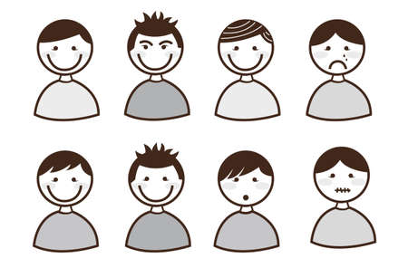 men icons isolated over white background. illustrationのイラスト素材