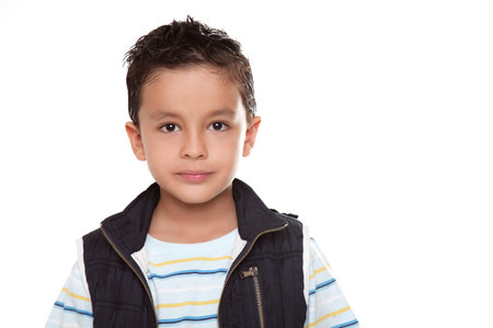 Beauty Child looking at the camera over white background