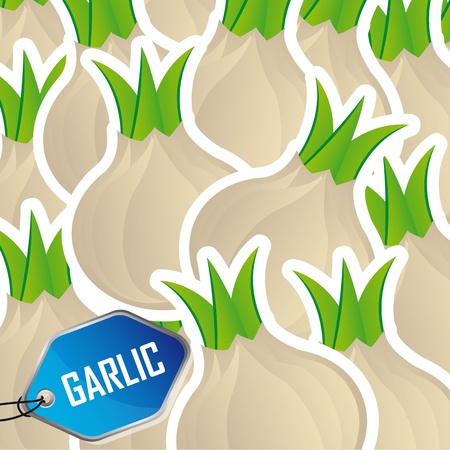 cute garlic stickers, background.のイラスト素材