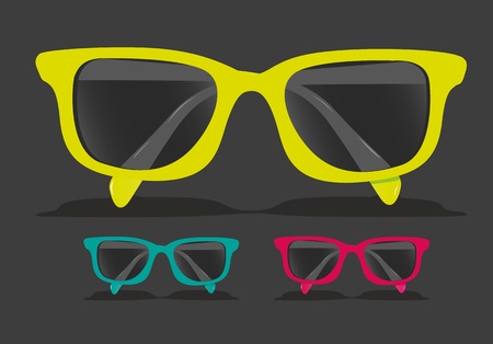 set of colored glasses, Vector Illustrationのイラスト素材