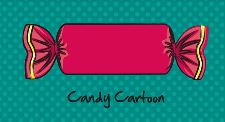 rectangular candy cartoon, over turquoise dot background, vector illustrationのイラスト素材