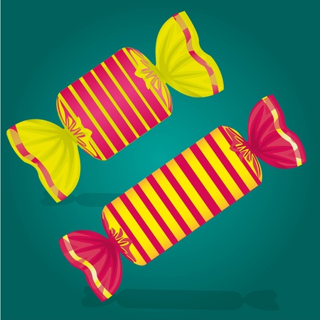 rectangular and square candies isolated on turquoise backgroundのイラスト素材