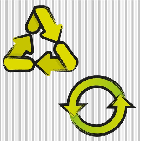 recycling icons set with black line, vector illustrationのイラスト素材