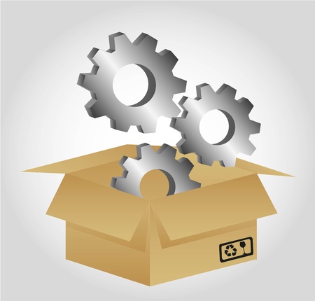 gear box, isolated on gray backgroundのイラスト素材