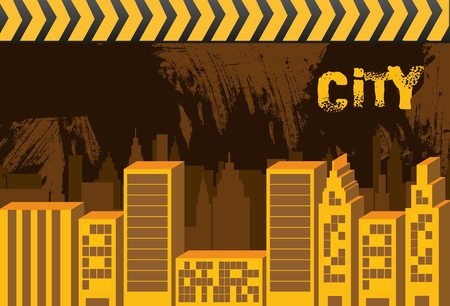 Building background grunge, over background in yellowのイラスト素材