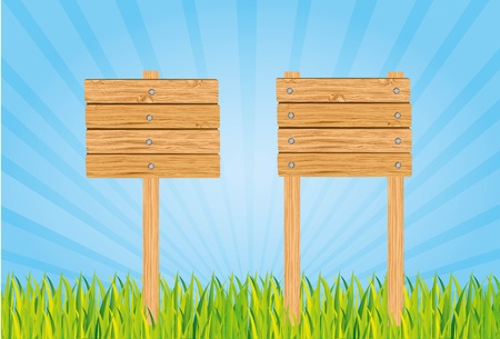 wooden sign, isolated on white backgroundのイラスト素材