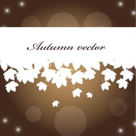 autumn leaves over brown background. のイラスト素材