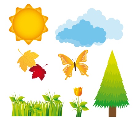 nature elements のイラスト素材