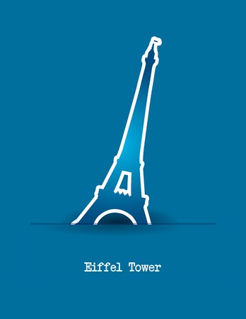 eiffel tower over blue background. vector illustrationのイラスト素材