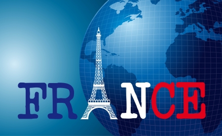 france with eiffel tower over blue world. vector illustrationのイラスト素材