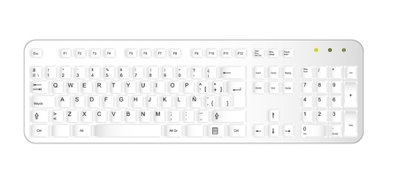 white keyboardd isolated over white background. vector illustrationのイラスト素材
