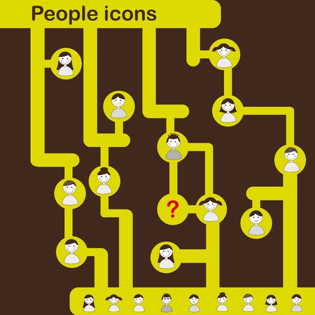 family icons over brown background. vector illustrationのイラスト素材