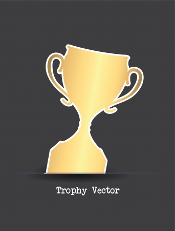 gold trophy over gray background. vector illustrationのイラスト素材