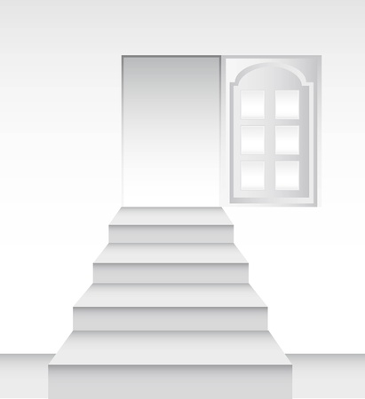 ladders towards the door. illustrationのイラスト素材