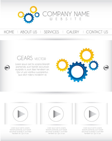 website with geras and buttons. のイラスト素材