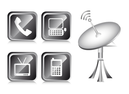 communication icons over white background. vector illustrationのイラスト素材