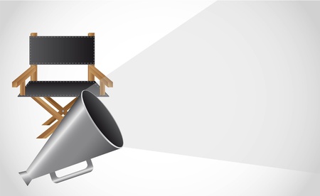 director chair with megaphone with space for copy. vectorのイラスト素材