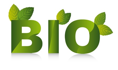 bio text with leaves and shadowのイラスト素材