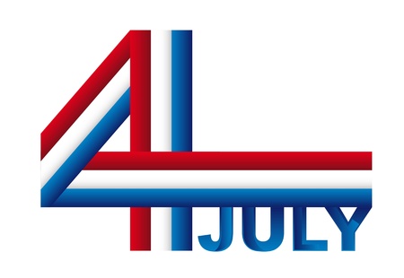 four july isolated over white backgroundのイラスト素材