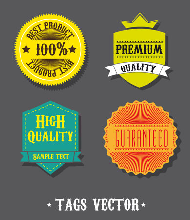 colorful tags over gray backgroundのイラスト素材