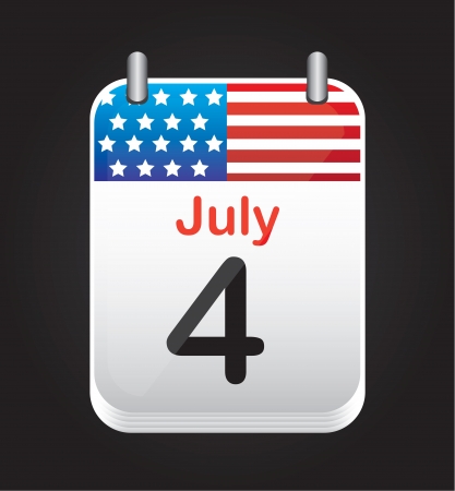 4 July background, independence day calendar, Vector illustrationのイラスト素材