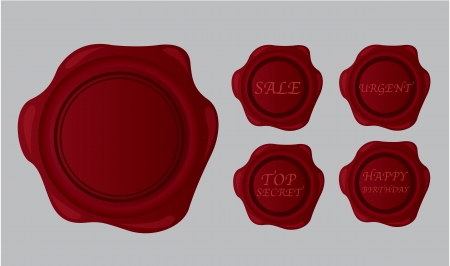 Red wax seal on gray background, Vector illustrationのイラスト素材