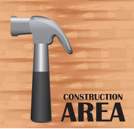 construction area background, hammer on wooden background, space to insert text or designのイラスト素材