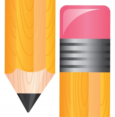 Tip and eraser of a pencil illustration, vector designのイラスト素材
