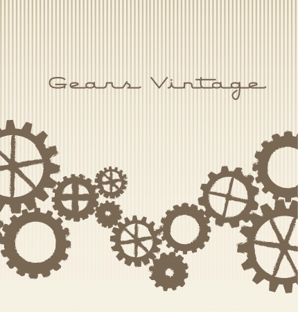 gears vintage over beige background. vector illustrationのイラスト素材