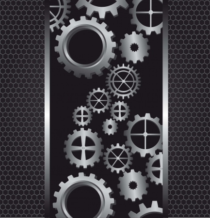 gears with metallic frames, background. vector illustrationのイラスト素材