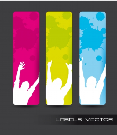colorful labels over gray background. vector illustrationのイラスト素材
