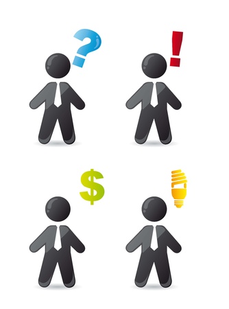 businessman icons with signs. vector illustrationのイラスト素材