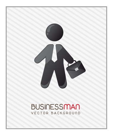 businessman with suit case over stripes background. vectorのイラスト素材