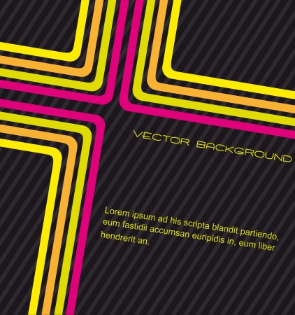 colorful llines background over black background. vector illustrationのイラスト素材