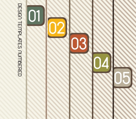 design templete numbered with stripes, vintage. vector illustration のイラスト素材