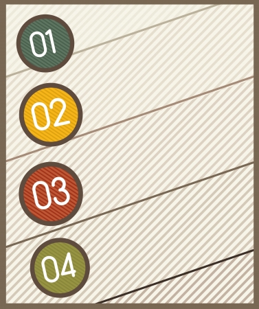 vintage design numbers, step by step. vector illustrationのイラスト素材