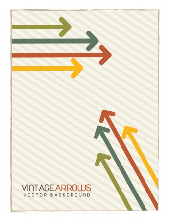 vintage arrows over brown background. vector illustrationのイラスト素材