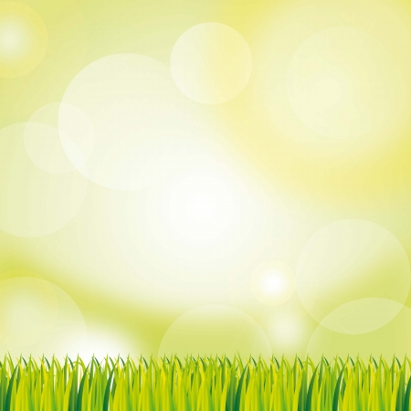 green background with grass. vector illustrationのイラスト素材
